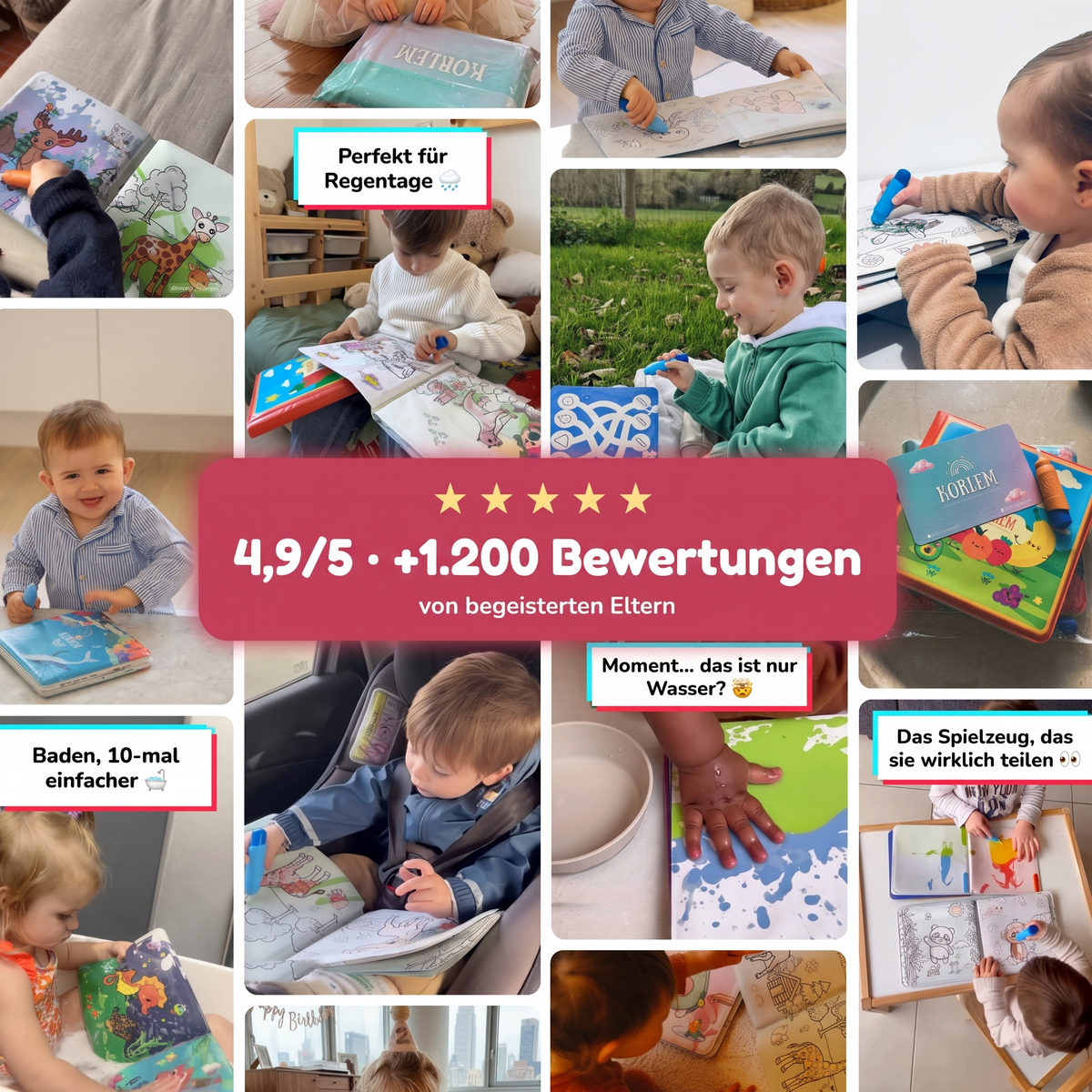 Korlem® Zauber-Malbuch – Malen mit Wasser