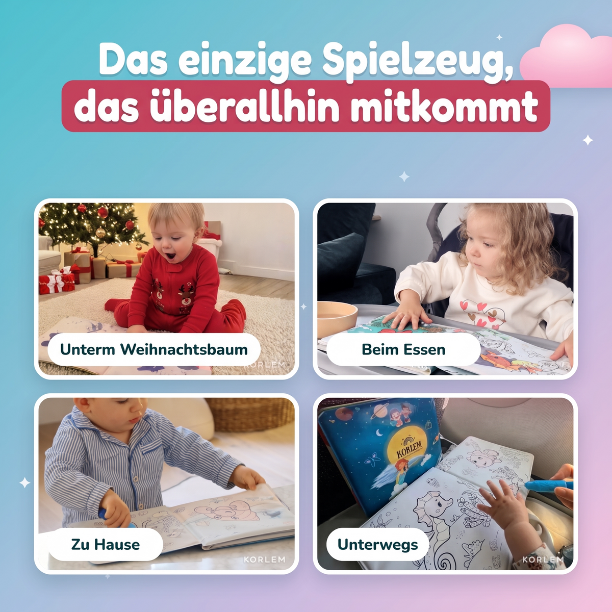 Korlem® Zauber-Malbuch – Malen mit Wasser